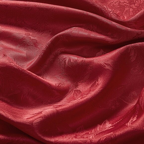 Elrene Poinsettia Jacquard Holiday Tablecloth 52x70 Oblong Red - Picture 3 of 3